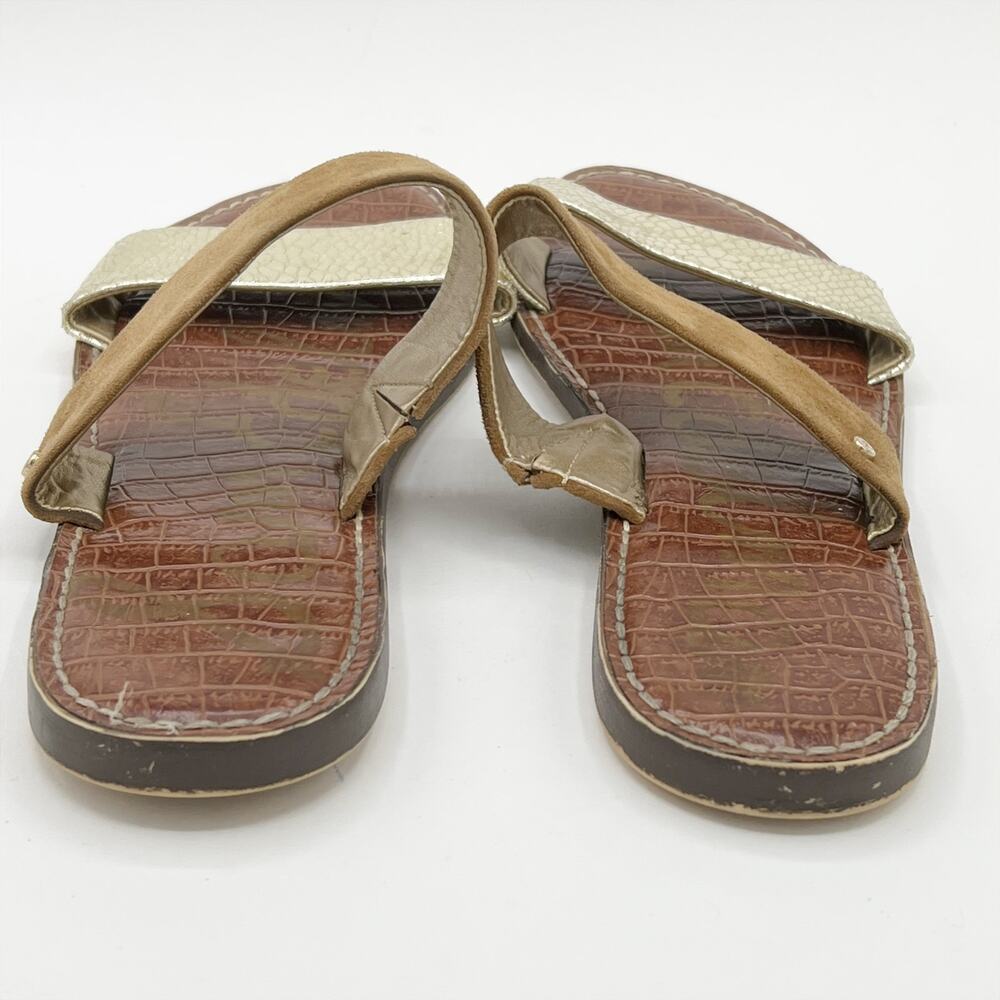 Sam Edelman Gala Two Strap Slide Sandals Gold Nude 10M - Picture 5 of 8